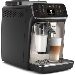 Philips Kaffeevollautomat SilentBrew Serie 5500 EP5547/90 LatteGo Schwarz verchromt